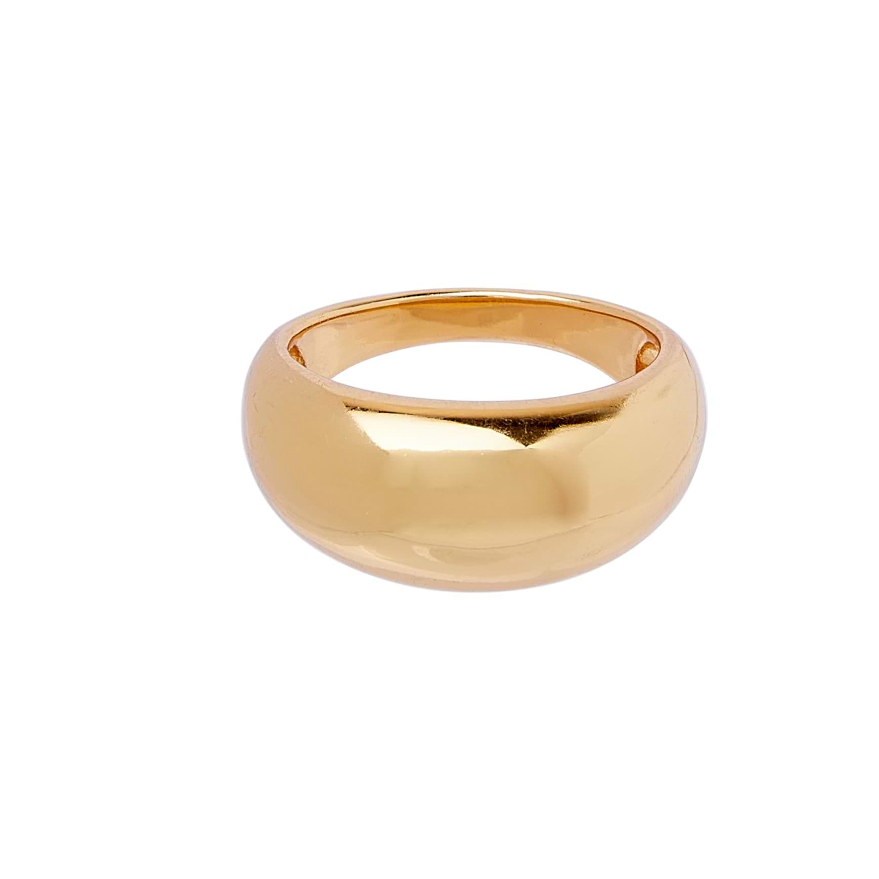 Renne Thick Band Ring - Recycled Silver Gold Plated