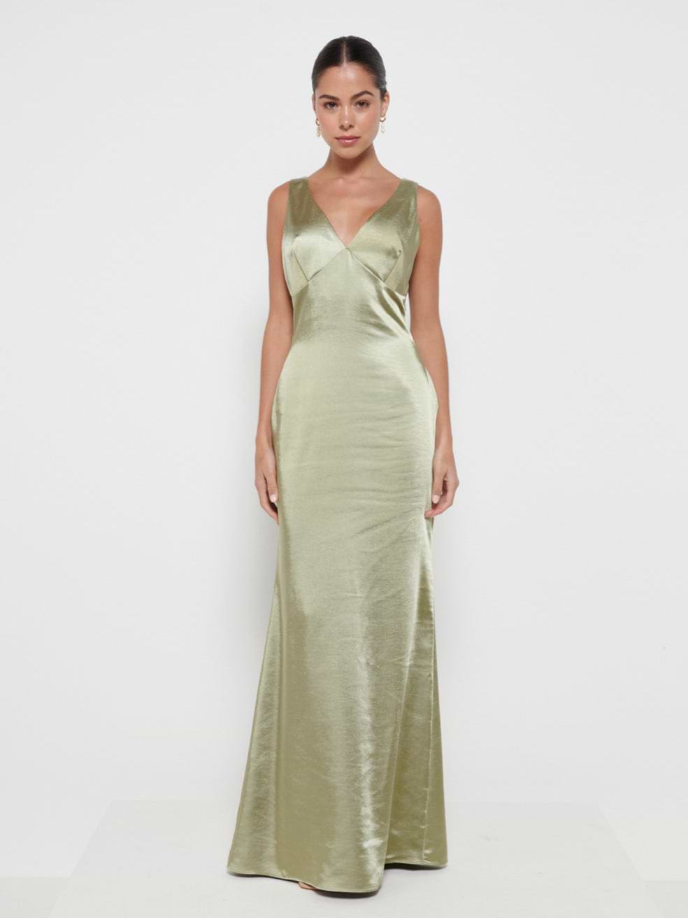Piper Maxi Bridesmaid Dress - Matte Olive