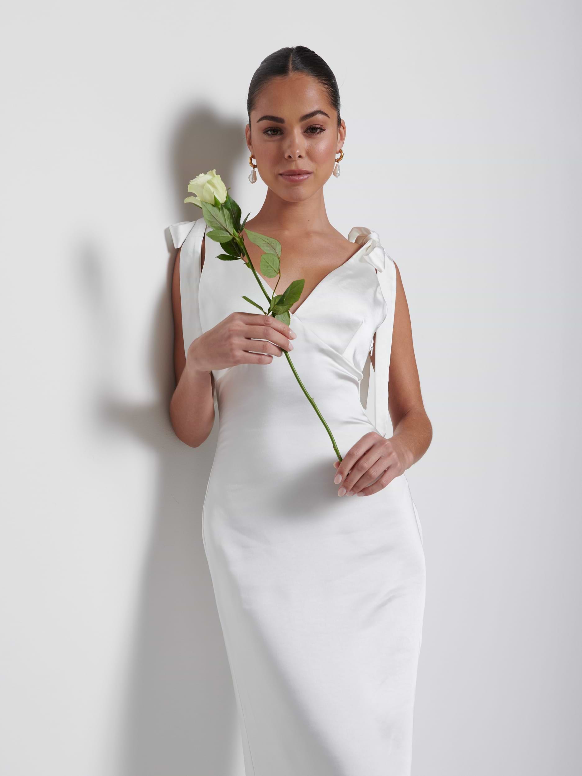 Piper Tie Maxi Bridesmaid Dress - Ivory