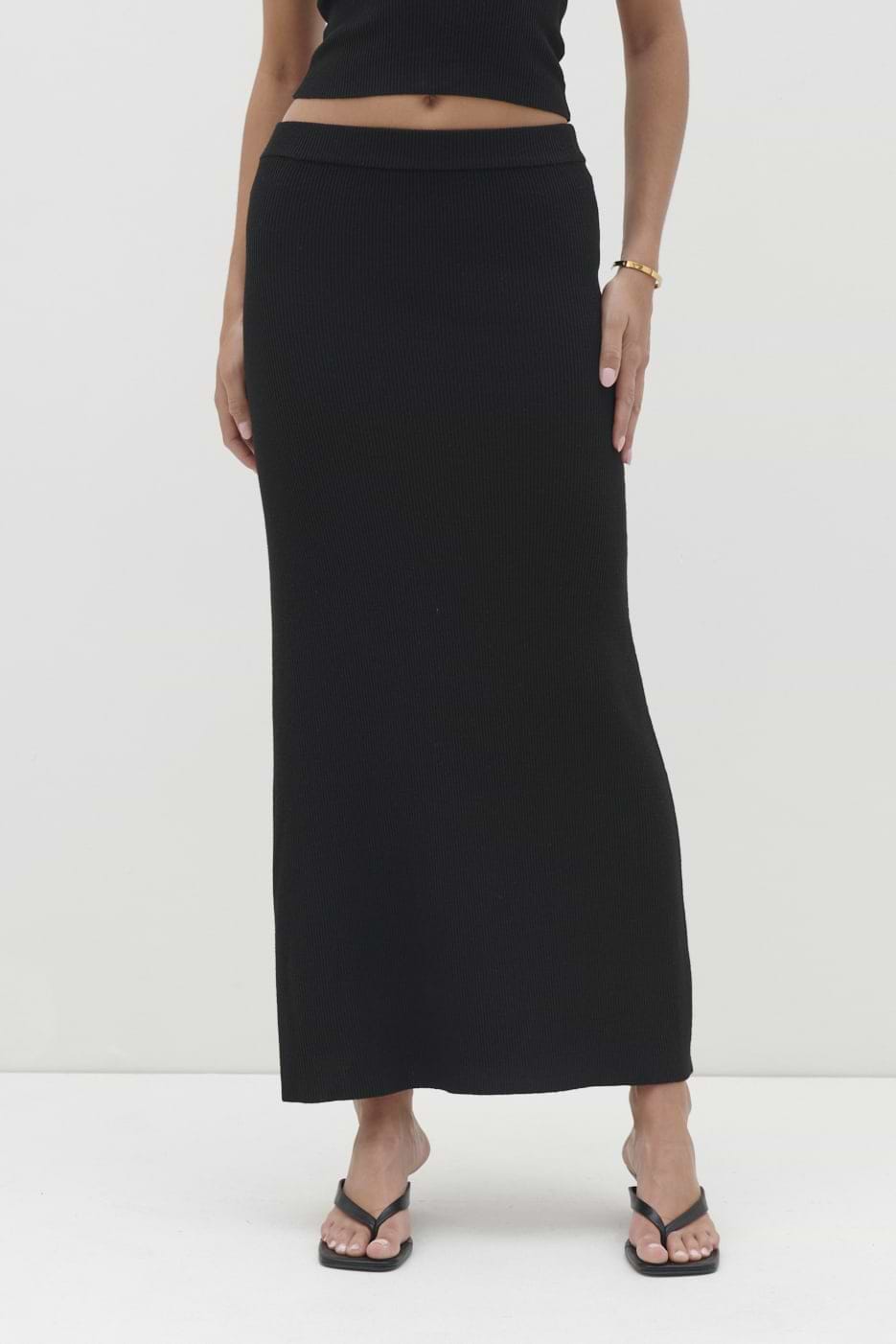 Reese Midaxi Knit Skirt - Black
