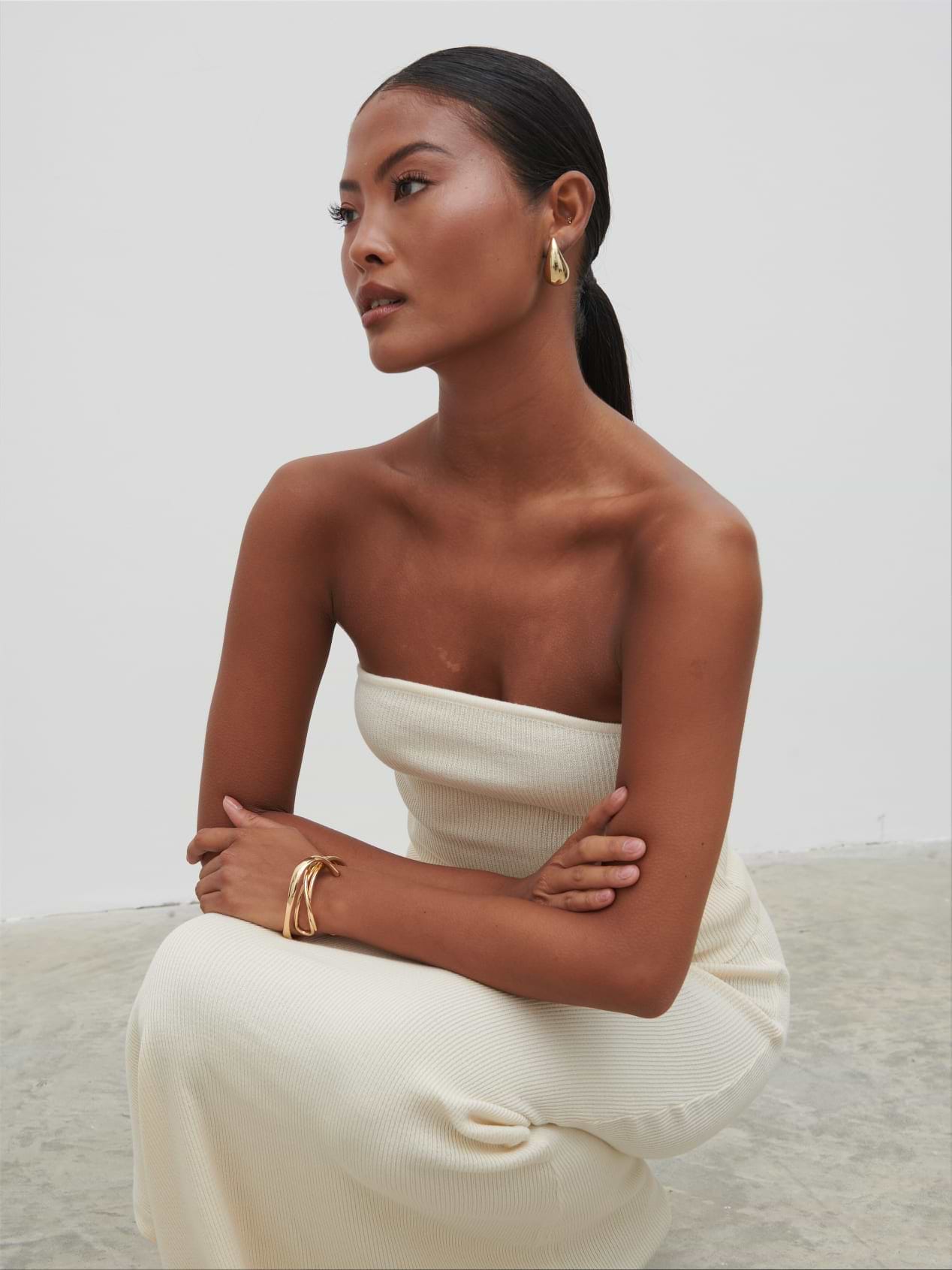 Reese Bandeau Knit Top - Cream