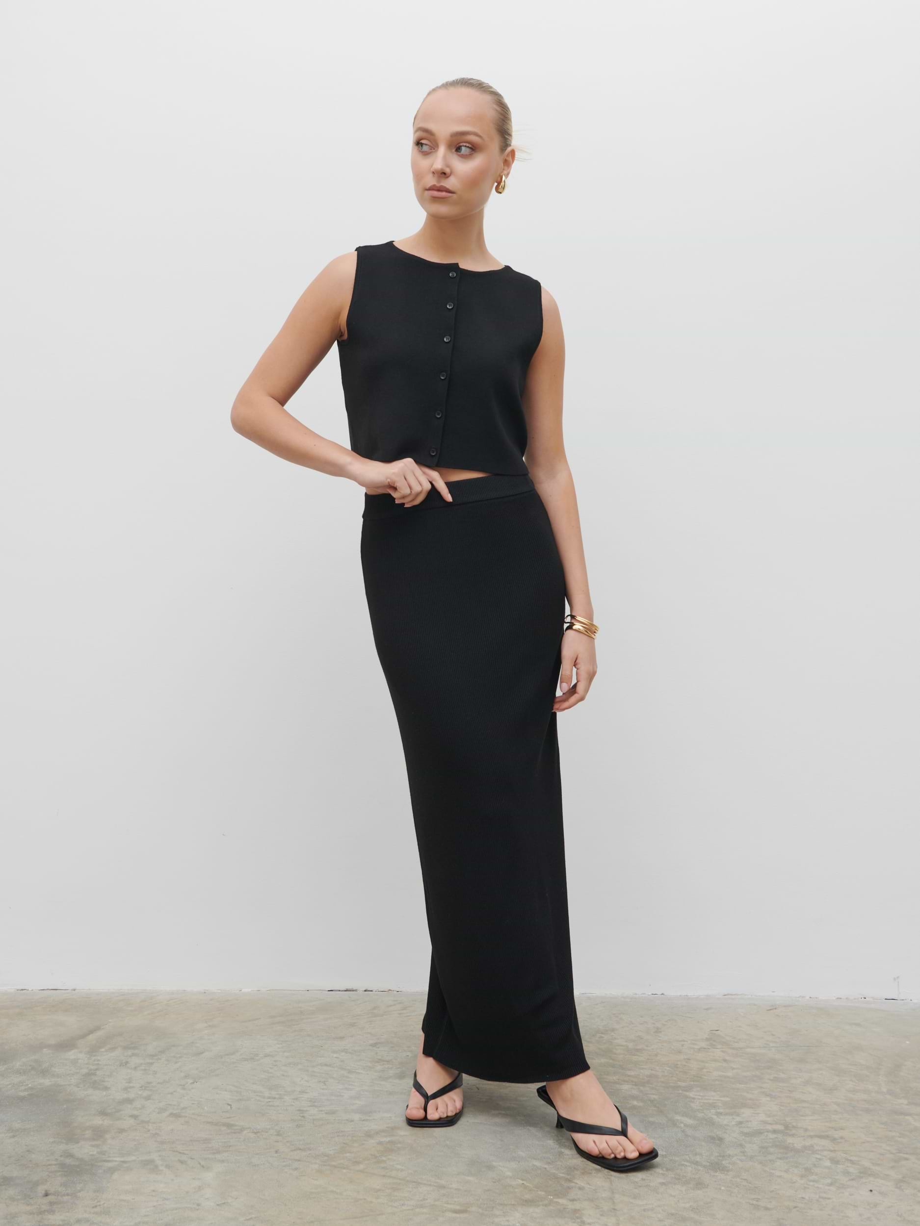 Reese Knit Waistcoat - Black