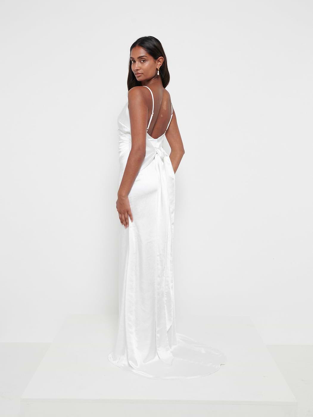 Sabine Drape Maxi Dress - Ivory
