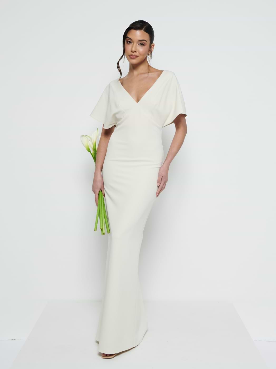 Sadie Crepe Maxi Bridesmaid Dress - Champagne
