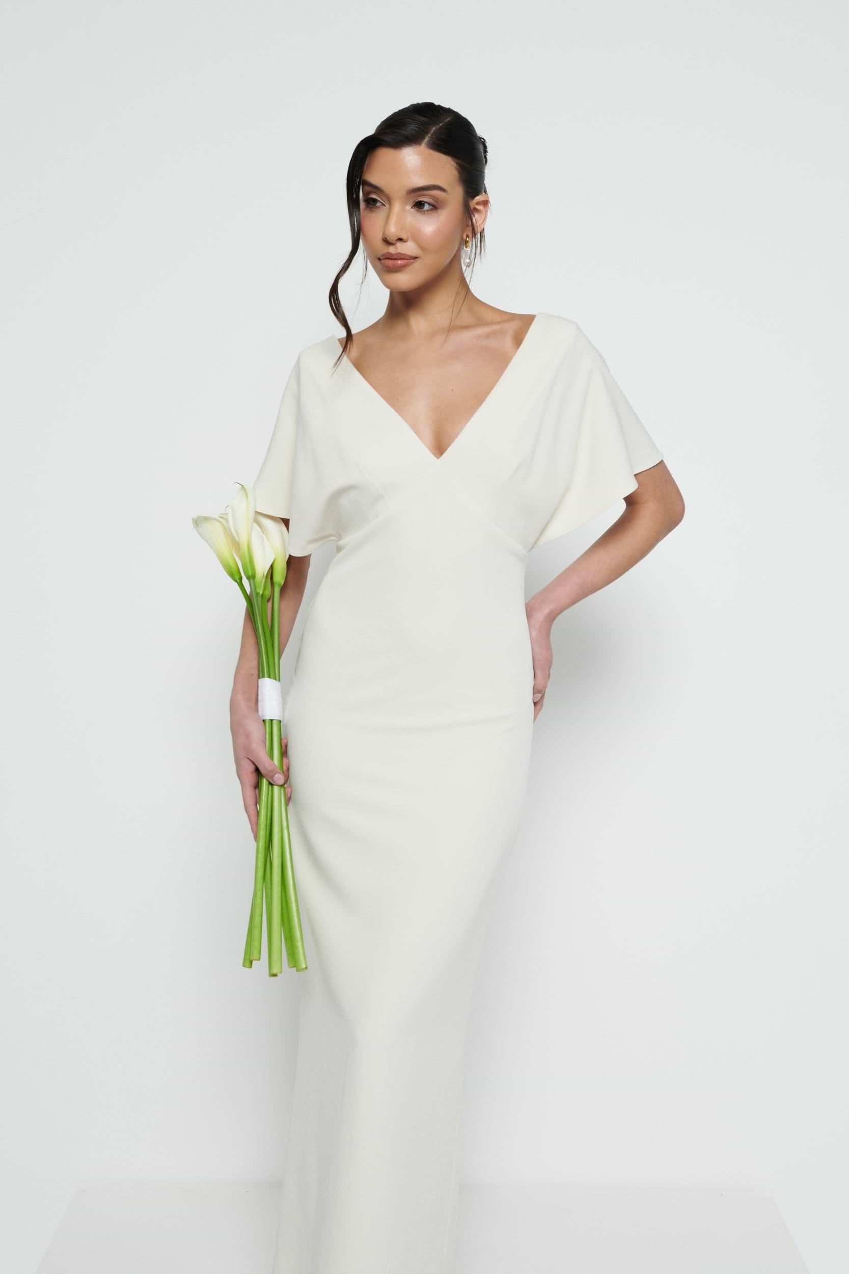 Sadie Crepe Maxi Bridesmaid Dress - Champagne