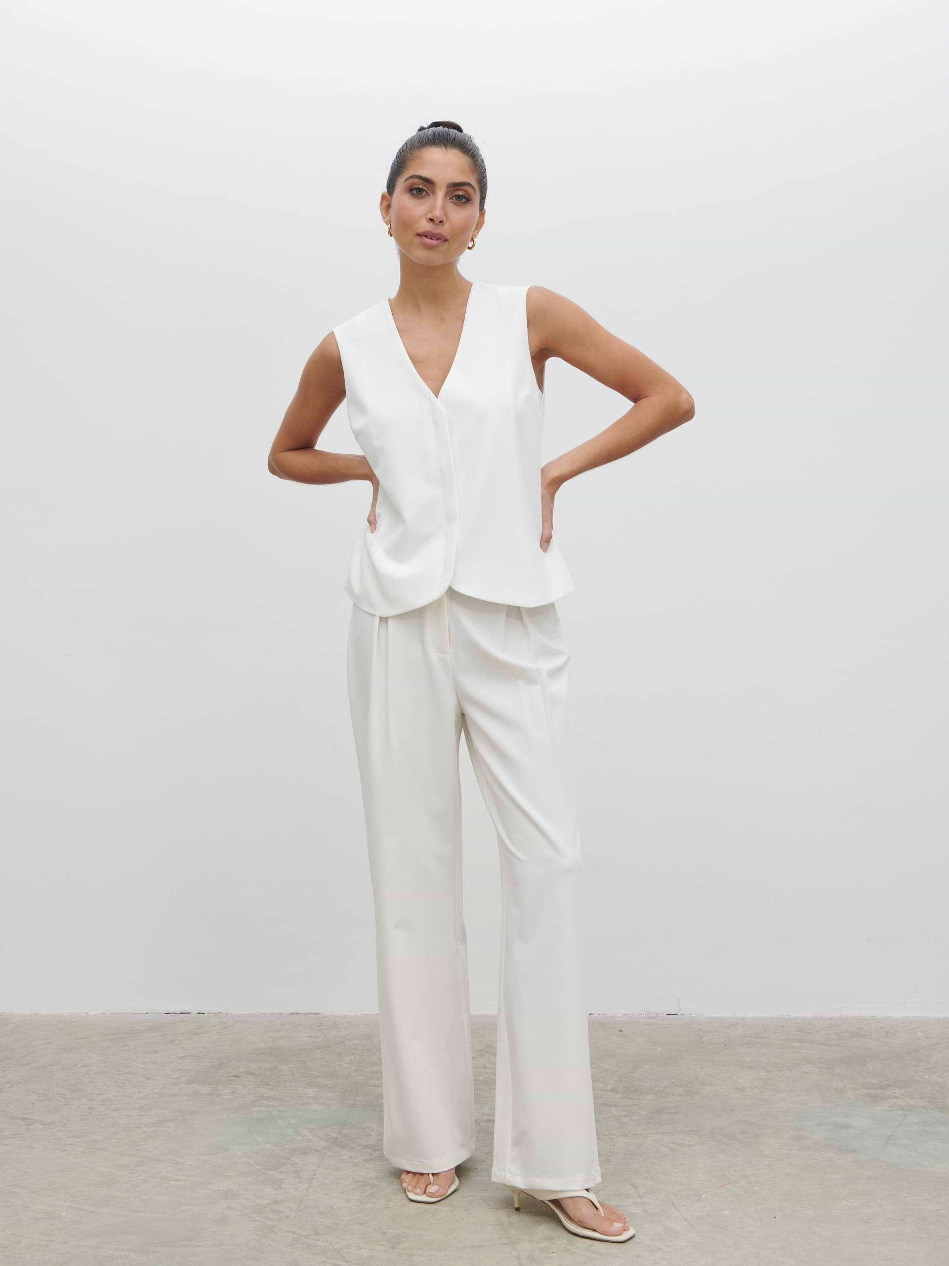 Taya Tailored Waistcoat - Cream
