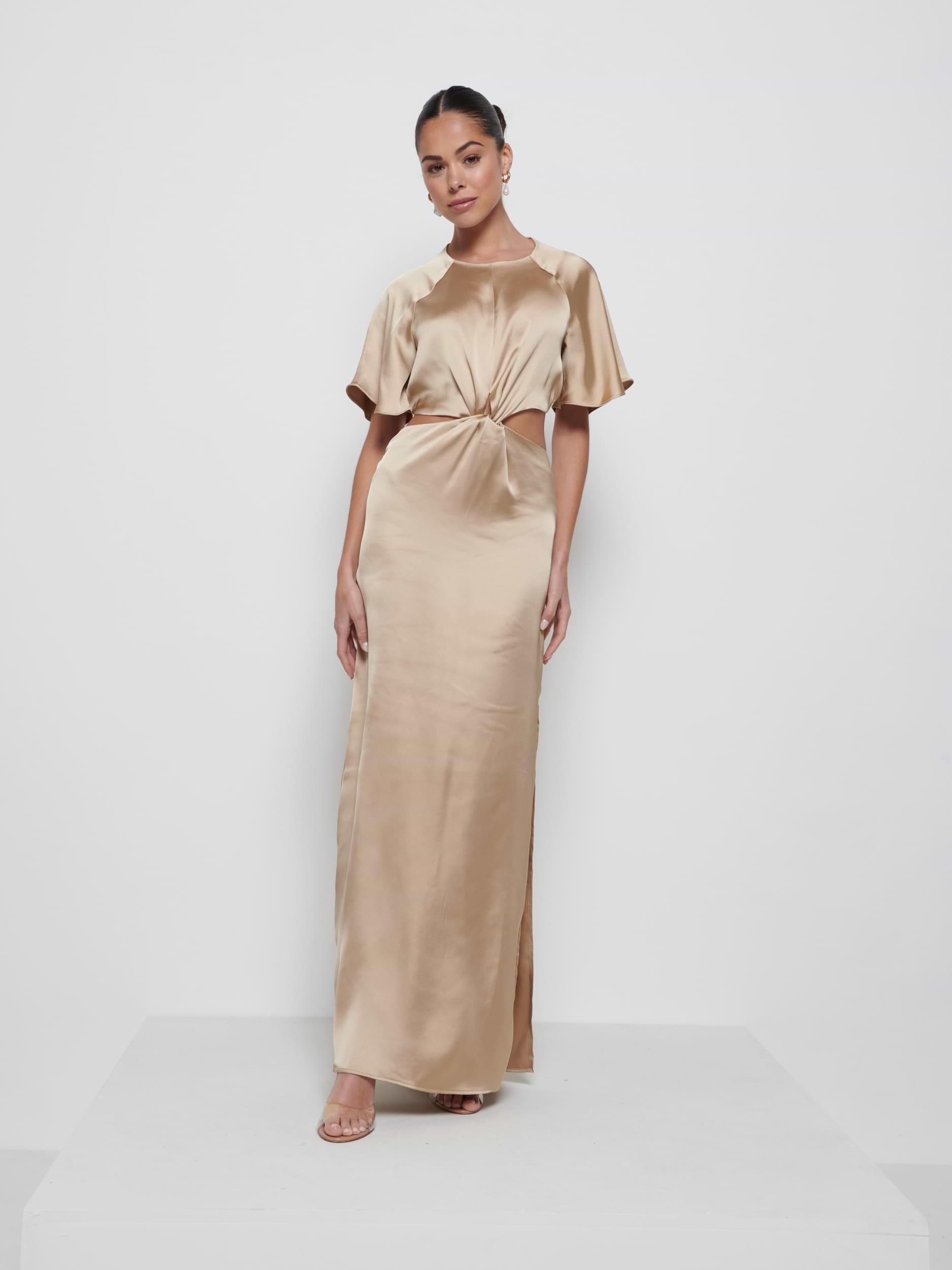Zara Twist Knot Bridesmaid Dress - Bronze