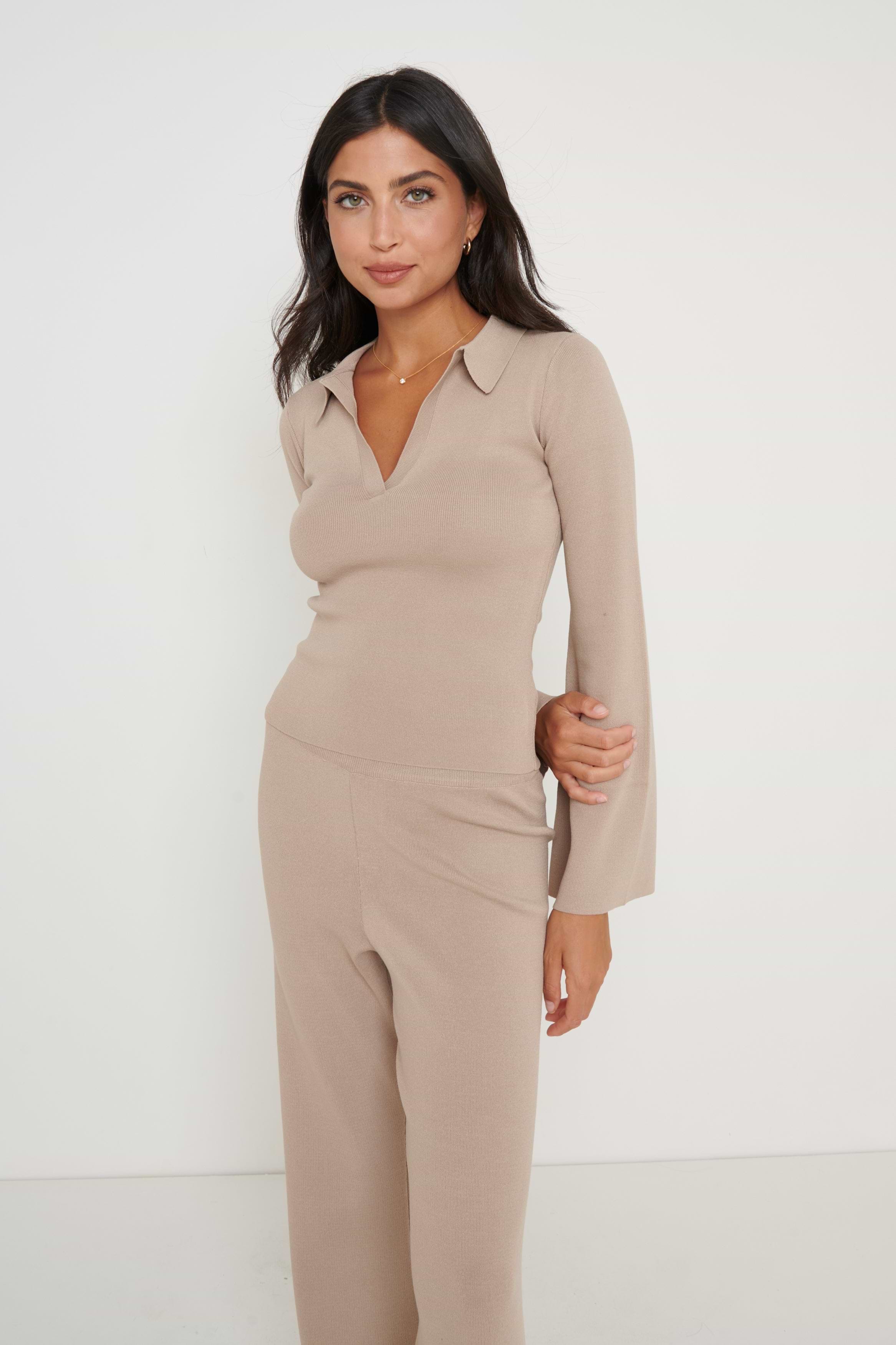 Hayden Knit Top - Beige