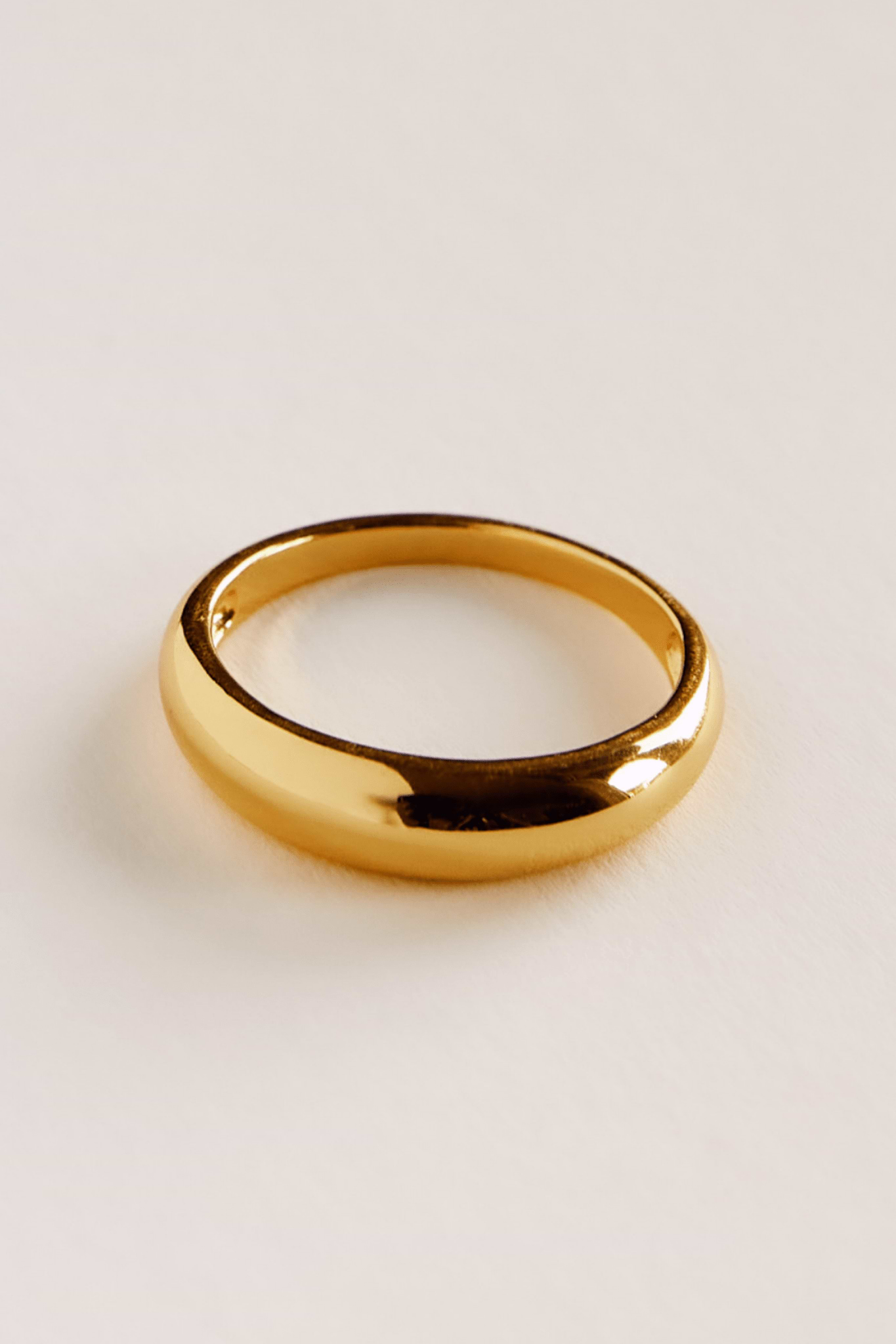 Renetta Thin Band Ring - Recycled Silver Gold Plated